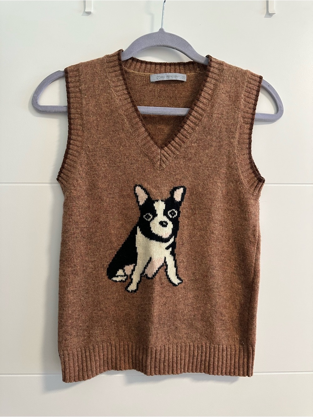 Two Percent Lambswool French Bulldog Sweater Vest